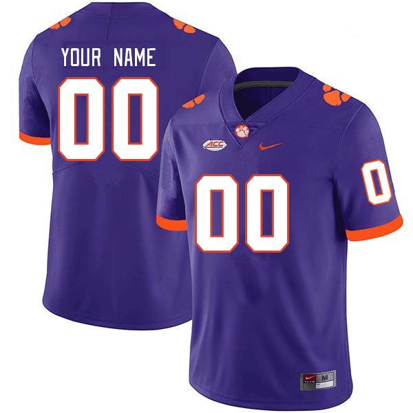Custom Clemson Tigers Name And Number College Football Jerseys Stitched-Purple - Click Image to Close
